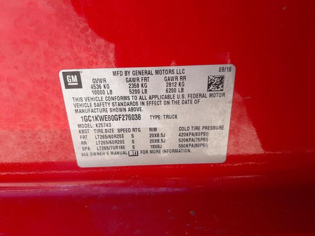Photo 10 from auction – 2016 CHEVROLET SILVERADO2 with VIN 1GC1KWE80GF276038
