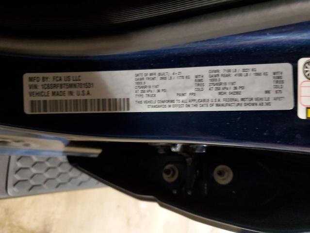 Photo 10 from auction – 2021 RAM 1500 BIG H with VIN 1C6SRFBT5MN701531