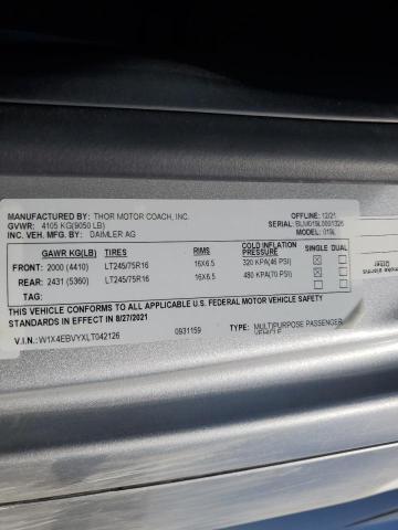 Photo 10 from auction – 2021 THOR MOTOR HOME with VIN W1X4EBVYXLT042126