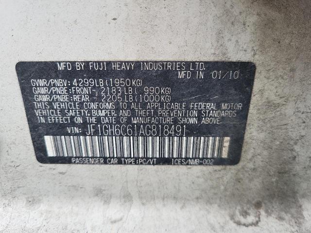 صورة رقم 10 من المزاد - 2010 SUBARU IMPREZA 2. مع VIN JF1GH6C61AG818491