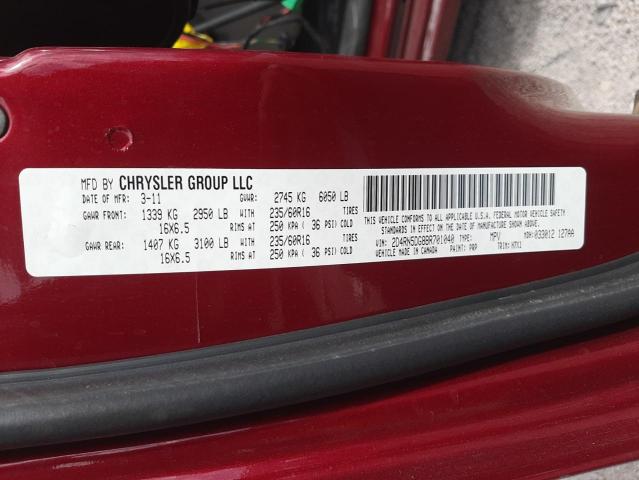 Photo 10 from auction – 2011 DODGE GRAND CARA with VIN 2D4RN5DG8BR701040