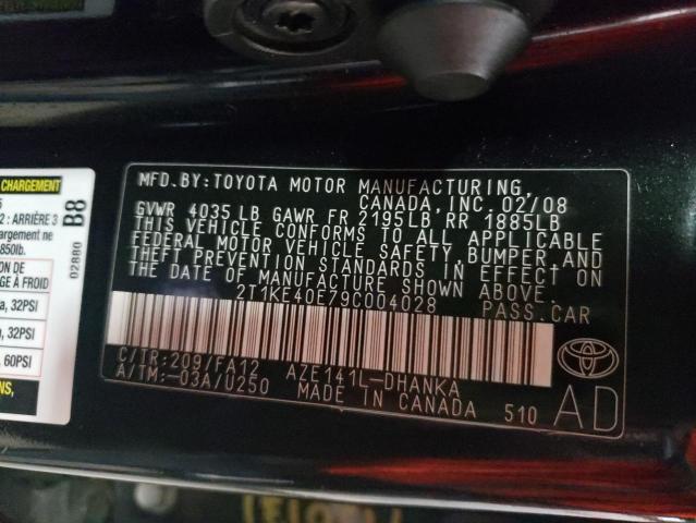 Photo 10 from auction – 2009 TOYOTA COROLLA MA with VIN 2T1KE40E79C004028