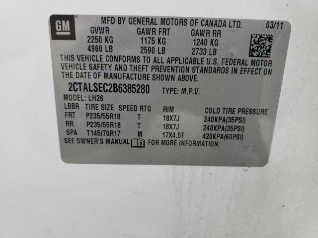 Photo 10 from auction – 2011 GMC TERRAIN SL with VIN 2CTALSEC2B6385280