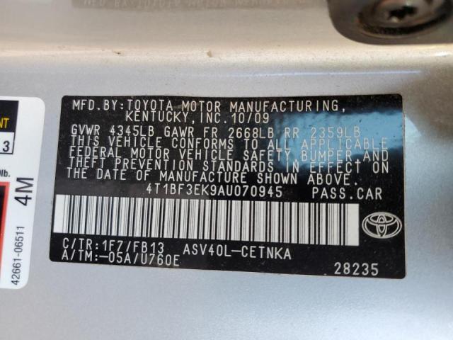 Photo 10 from auction – 2010 TOYOTA CAMRY BASE with VIN 4T1BF3EK9AU070945