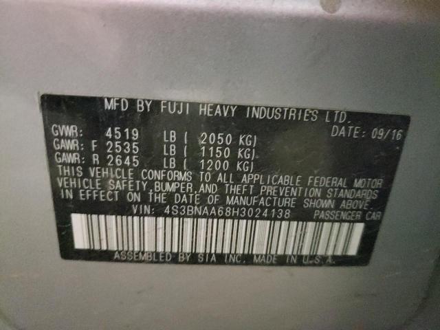 Photo 10 from auction – 2017 SUBARU LEGACY 2.5 with VIN 4S3BNAA68H3024138