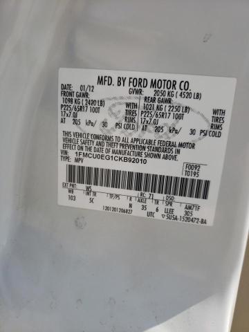Photo 10 from auction – 2012 FORD ESCAPE LIM with VIN 1FMCU0EG1CKB92010