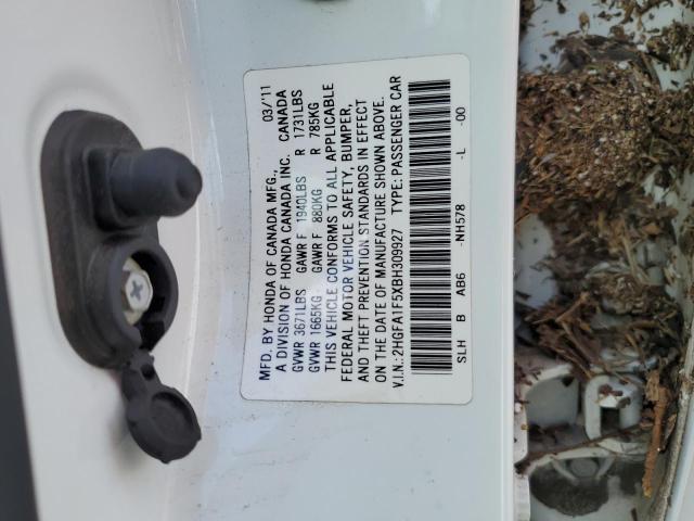 Photo 10 from auction – 2011 HONDA CIVIC LX with VIN 2HGFA1F5XBH309927