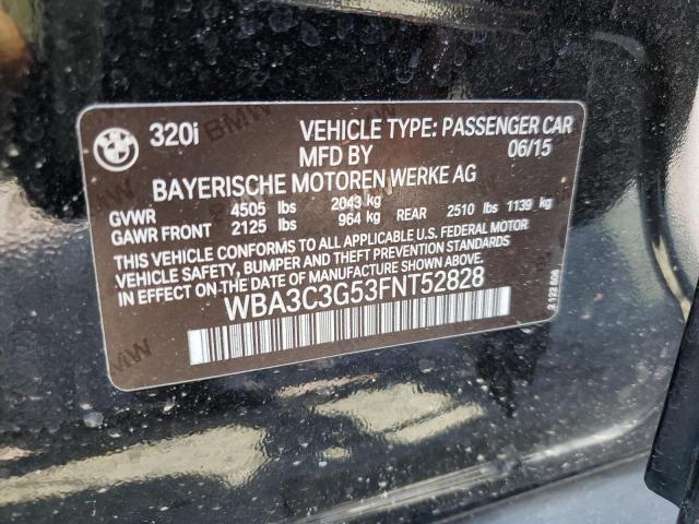 Photo 10 from auction – 2015 BMW 320 I XDRI with VIN WBA3C3G53FNT52828
