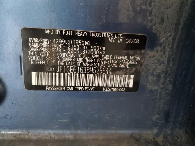 Photo 10 from auction – 2008 SUBARU IMPREZA 2. with VIN JF1GE61638H525644