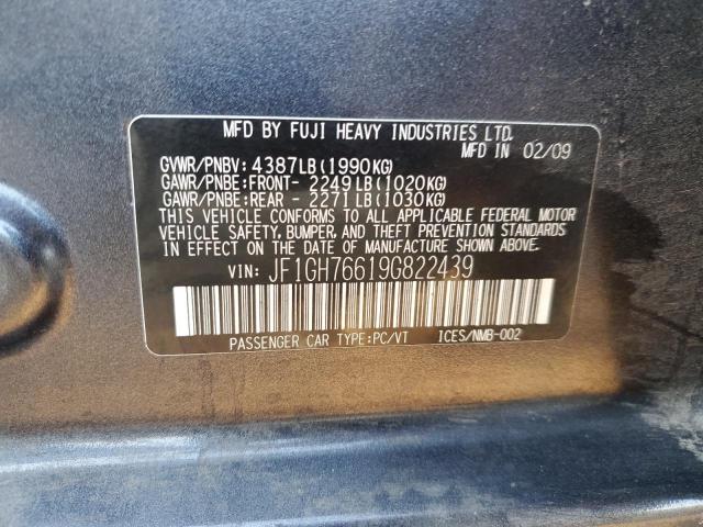Photo 10 from auction – 2009 SUBARU IMPREZA WR with VIN JF1GH76619G822439
