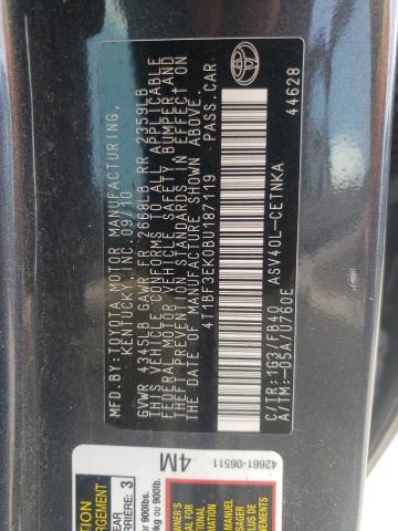 Photo 10 from auction – 2011 TOYOTA CAMRY BASE with VIN 4T1BF3EK0BU187119