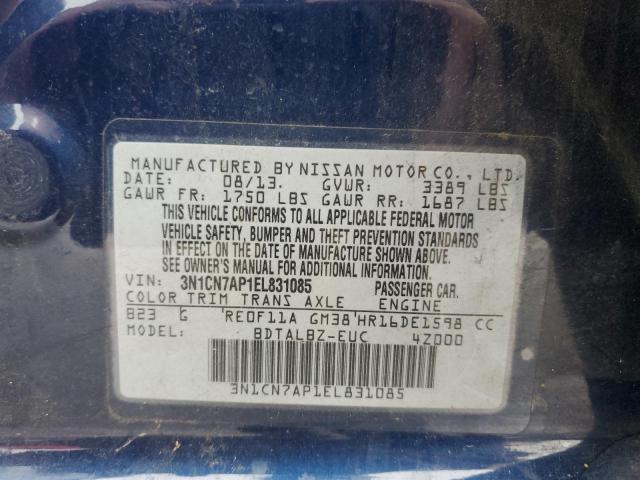 Photo 10 from auction – 2014 NISSAN VERSA S with VIN 3N1CN7AP1EL831085