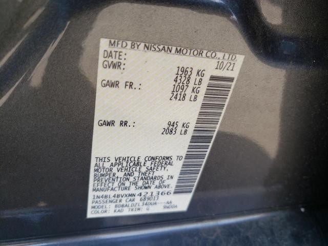 Photo 10 from auction – 2021 NISSAN ALTIMA S with VIN 1N4BL4BVXMN421366
