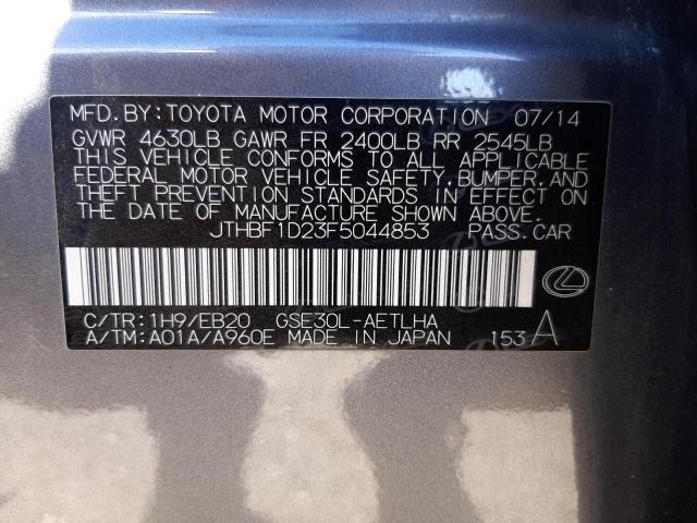 Photo 10 from auction – 2015 LEXUS IS 250 with VIN JTHBF1D23F5044853