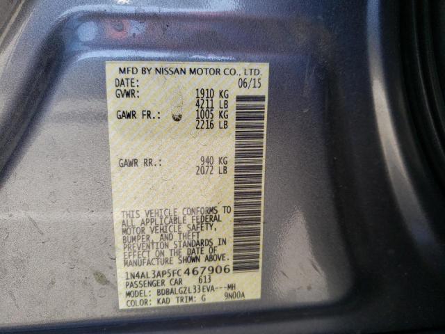 Photo 10 from auction – 2015 NISSAN ALTIMA 2.5 with VIN 1N4AL3AP5FC467906