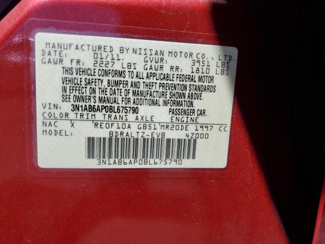 Photo 10 from auction – 2011 NISSAN SENTRA 2.0 with VIN 3N1AB6AP0BL675790