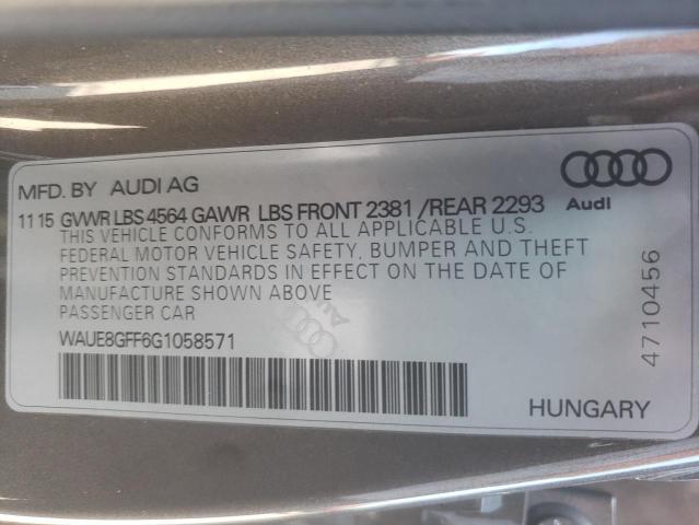Photo 10 from auction – 2016 AUDI A3 PREMIUM with VIN WAUE8GFF6G1058571