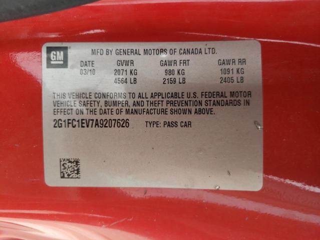 Photo 10 from auction – 2010 CHEVROLET CAMARO LT with VIN 2G1FC1EV7A9207626
