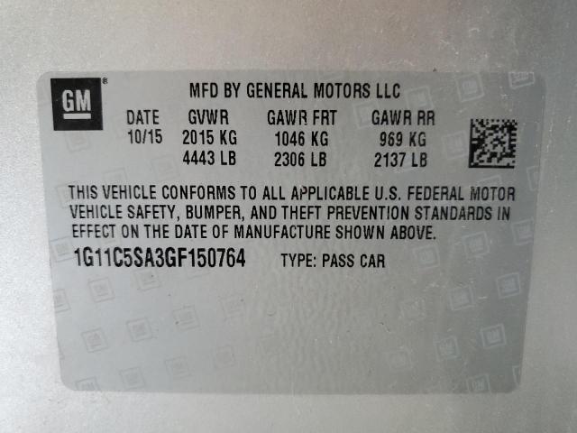 Photo 10 from auction – 2016 CHEVROLET MALIBU LIM with VIN 1G11C5SA3GF150764