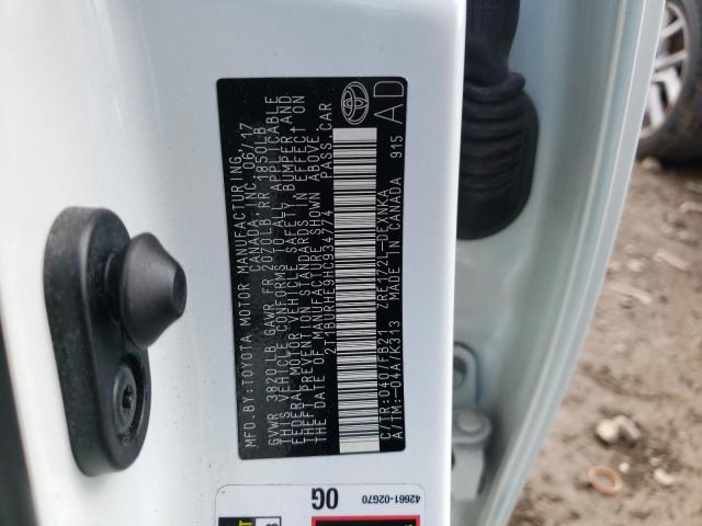 Photo 10 from auction – 2017 TOYOTA COROLLA L with VIN 2T1BURHE9HC934774