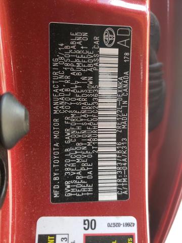 Photo 10 from auction – 2015 TOYOTA COROLLA L with VIN 2T1BURHE0FC233635