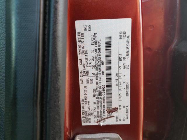 Photo 10 from auction – 2014 FORD ESCAPE SE with VIN 1FMCU0GX6EUC98926