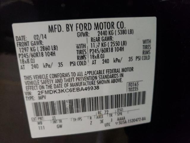 Photo 10 from auction – 2014 FORD EDGE LIMIT with VIN 2FMDK3KC6EBA46938