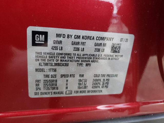 Photo 10 from auction – 2021 CHEVROLET TRAILBLAZE with VIN KL79MTSL3MB034350