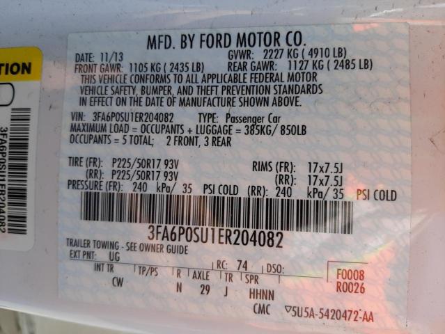 Photo 10 from auction – 2014 FORD FUSION TIT with VIN 3FA6P0SU1ER204082