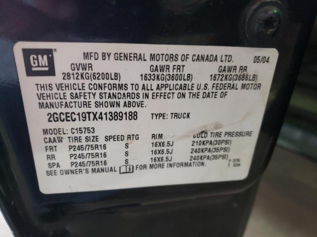 Photo 10 from auction – 2004 CHEVROLET SILVERADO with VIN 2GCEC19TX41389188