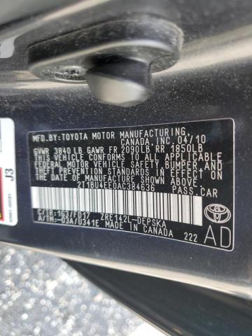 Photo 10 from auction – 2010 TOYOTA COROLLA BA with VIN 2T1BU4EE0AC384636