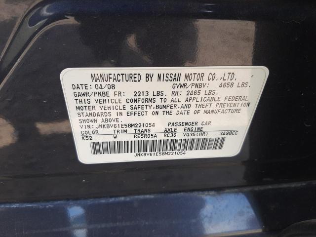 Photo 10 from auction – 2008 INFINITI G35 with VIN JNKBV61E58M221054