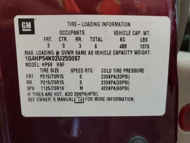 Photo 10 from auction – 2002 BUICK LESABRE CU with VIN 1G4HP54K02U255097