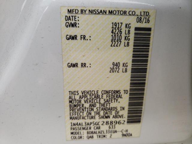 Photo 10 from auction – 2016 NISSAN ALTIMA 2.5 with VIN 1N4AL3AP5GC288962