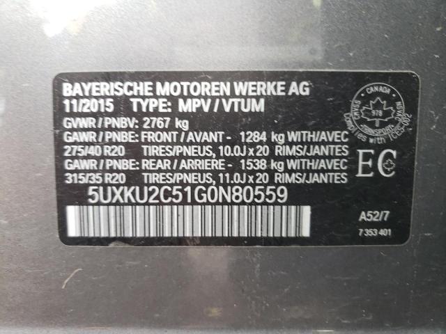 Photo 10 from auction – 2016 BMW X6 XDRIVE3 with VIN 5UXKU2C51G0N80559
