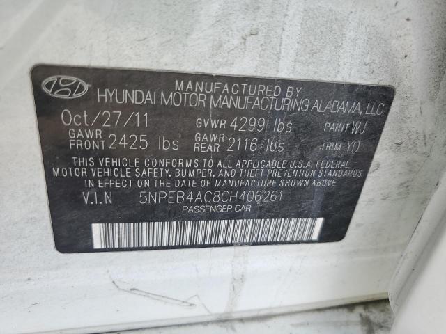 Foto 10 de la subasta – 2012 HYUNDAI SONATA GLS con VIN 5NPEB4AC8CH406261