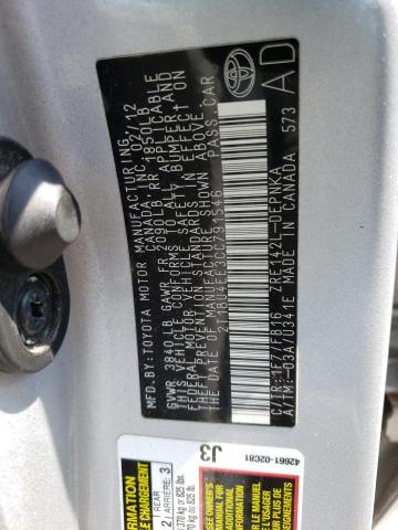 Photo 10 from auction – 2012 TOYOTA COROLLA BA with VIN 2T1BU4EE3CC791546