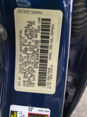 Photo 10 from auction – 2012 TOYOTA COROLLA BA with VIN 5YFBU4EE0CP013155