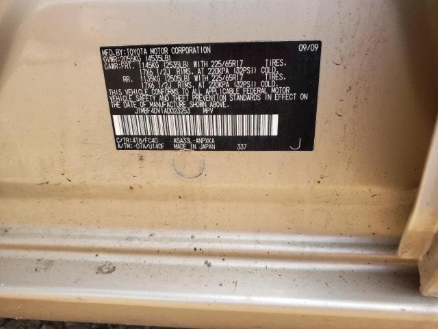 Photo 10 from auction – 2010 TOYOTA RAV4 with VIN JTMBF4DV1AD023253