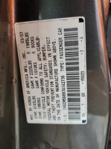 Photo 10 from auction – 2007 HONDA ACCORD EX with VIN 1HGCM56897A142736