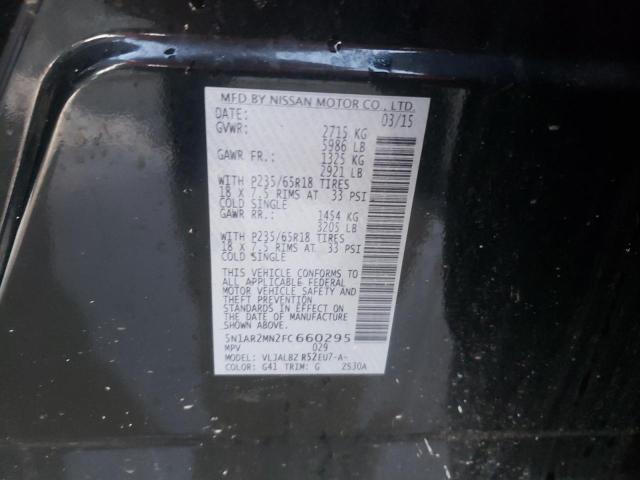 Photo 10 from auction – 2015 NISSAN PATHFINDER with VIN 5N1AR2MN2FC660295
