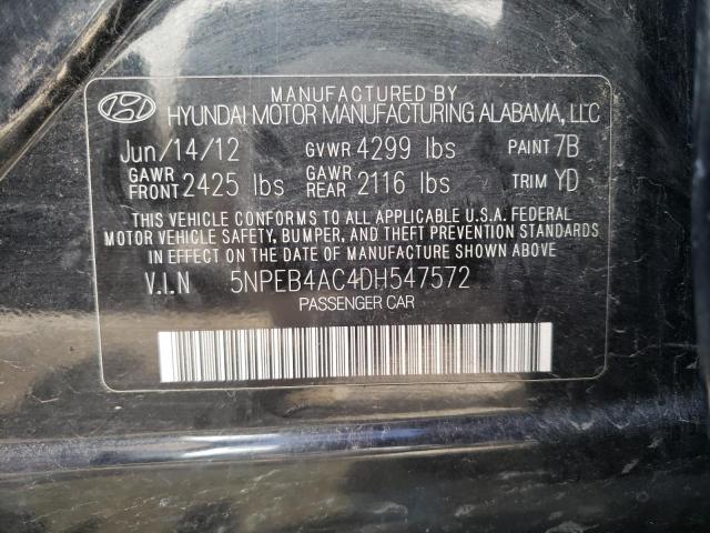 Photo 10 from auction – 2013 HYUNDAI SONATA GLS with VIN 5NPEB4AC4DH547572