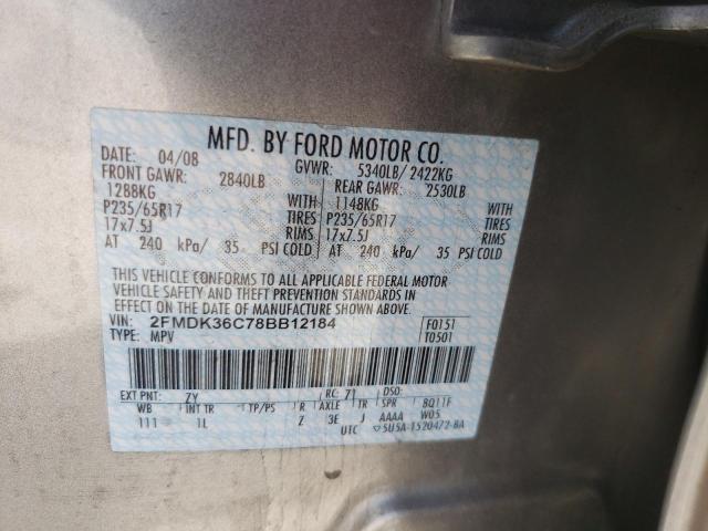 Photo 10 from auction – 2008 FORD EDGE SE with VIN 2FMDK36C78BB12184