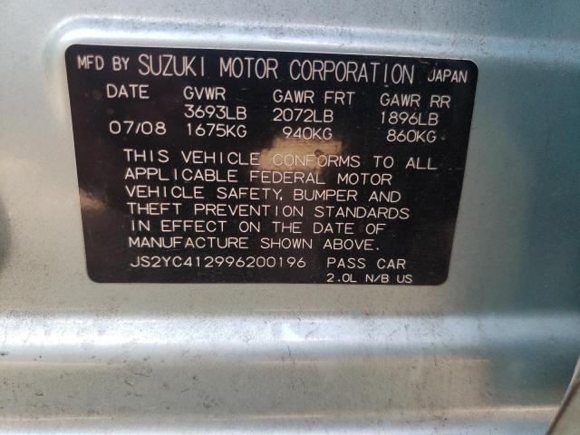 Photo 10 from auction – 2009 SUZUKI SX4 with VIN JS2YC412996200196
