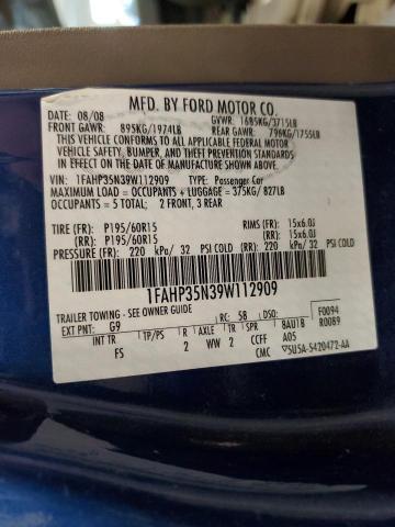 Photo 10 from auction – 2009 FORD FOCUS with VIN 1FAHP35N39W112909