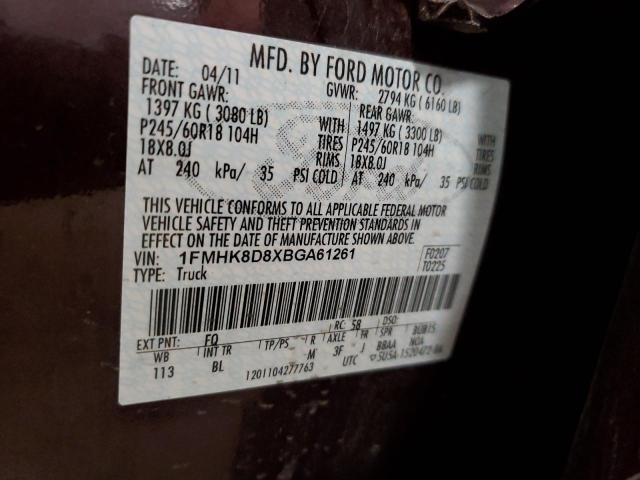 Photo 10 from auction – 2011 FORD EXPLORER X with VIN 1FMHK8D8XBGA61261