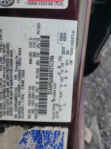 Photo 10 from auction – 2011 FORD FUSION with VIN 3FAHP0JA8BR251346