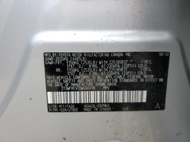 Photo 10 from auction – 2013 TOYOTA RAV4 XLE with VIN 2T3WFREV7DW060456