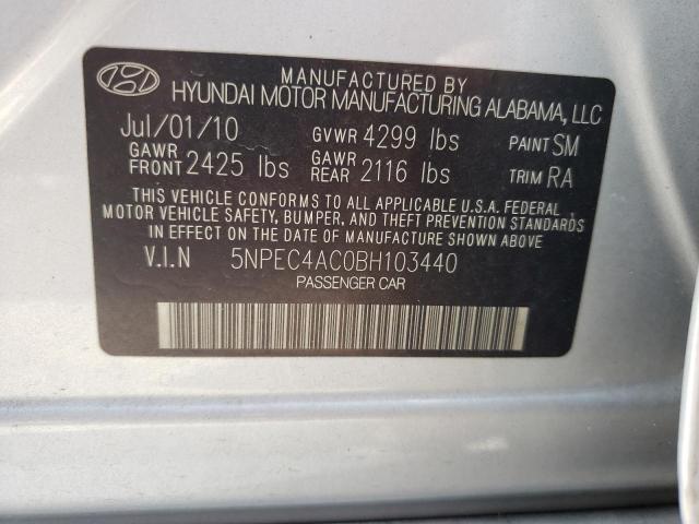 Photo 10 from auction – 2011 HYUNDAI SONATA SE with VIN 5NPEC4AC0BH103440