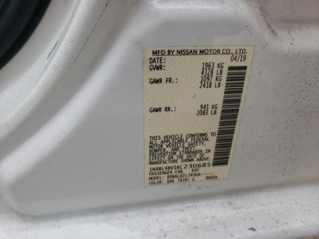 Photo 10 from auction – 2019 NISSAN ALTIMA S with VIN 1N4BL4BV1KC230685